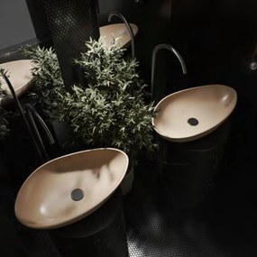 CeraStyle OLIVE - PULTRA ültethető - Top Counter - porcelán mosdó - MATT BÉZS - 60 x 35 cm