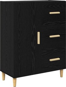 vidaXL Széf fiókkal Musta tammi 34 x 69.5 x 90 cm Faanyag