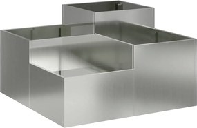 vidaXL Kerti cserép Ezüst 80 x 80 x 48 cm Horganyzott acél