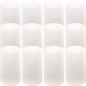 Rusztikus gyertya készlet 11,5 cm Ø 6,8 cm 12 db fehér