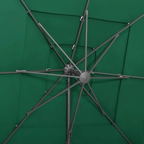 4 szintes zöld napernyő alumíniumrúddal 250 x 250 cm