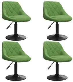 4 db világoszöld bársony forgó étkezőszék