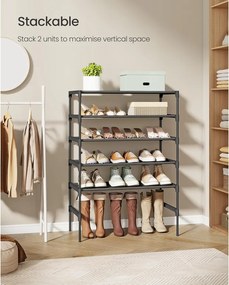 3 szintes cipőtartó állvány 29,7 x 62,3 x 53,5 cm, fekete