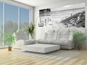 Flizelin fotótapéta Fekete-fehér óceán ösvény minimalizmus 250x104 +ragasztó
