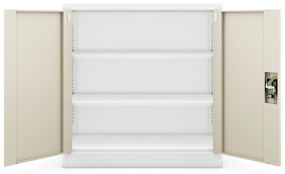 Alacsony fém irattartó szekrény BEATA, 900 x 930 x 400 mm, Eco Design: fehér/ sonoma tölgy