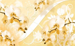 Tapéta Fehér orchideák a hálószoba nappaliba 350x250 Virágok Absztrakt +ragasztó