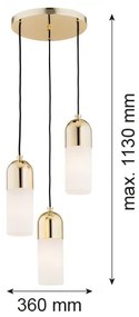 Argon 1466 - Csillár zsinóron BURGOS 3xE27/15W/230V sárgaréz