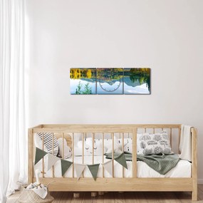 Kép - Tó (órával) (90x30 cm)