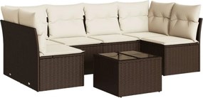 vidaXL 7 részes barna polyrattan kerti ülőgarnitúra párnákkal