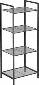 Fekete fém fürdőszobai/konyhai polc Songmics 4 szint, bővíthető