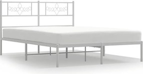 vidaXL fehér fém ágykeret fejtámlával 140 x 190 cm