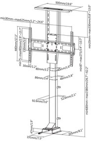 MK FLORIA MKF-19DM648 - Álllótartó TV-hez 37-65" fekete + távirányítás