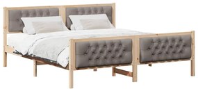 Ágykeret fejtámlával Tópszínű 180 x 200 cm Tömör fenyőfa