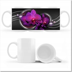 Lila orchidea mintás bögre