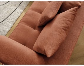 Terrakotta színű zsenília sarokkanapé (jobb oldali-L alakú) Whesley – Bobochic Paris