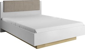 Ágy ágyneműtartóval, fehér/grandson tölgy/fehér magas fényű, CITY