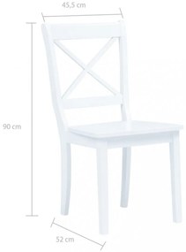 6 db fehér tömör gumifa étkezőszék