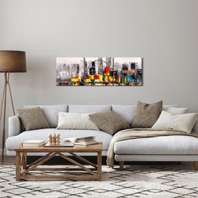 Kép - A nagyváros festménye (órával) (90x30 cm)