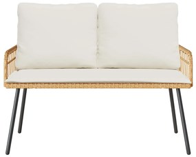 vidaXL Kerti pad párnával Természet 114 x 64 x 90 cm Acél