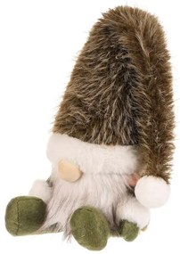 Karácsonyi dekoráció Ülő manó, magasság 20 cm,zöld/fehér, 20 CM