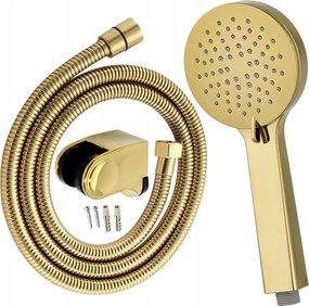 Zuhanyszett zuhanyfej 3 funkciós tömlő fogantyú Arany Fényes