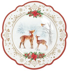 Karácsonyi porcelán desszertes tányér Christmas Melody