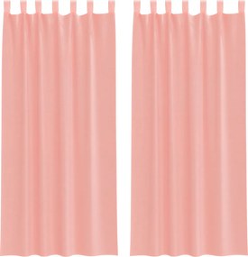 vidaXL 2 db rózsaszín fátyolfüggönyök hurokkal 140x245 cm