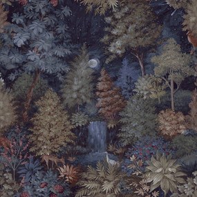 Holden Decor Imaginarium 3 Midnight Woods kék erdei jelenetes papír tapéta – 14152
