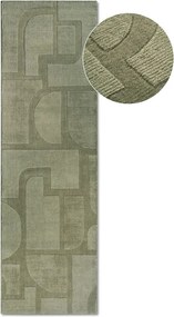 Futószőnyeg folyosóra 80x250cm, zöld modern 3D minta