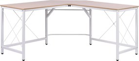 HOMCOM Számítógép Asztal Irodai Asztal L-Formájú Munkaállomás Íróasztal Sarokasztal MDF Természetes 150 x 150 x 76 cm | Aosom