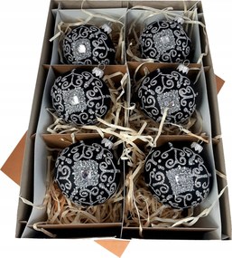 Üveg karácsonyfadísz 6 db 8 cm Prémium