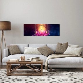Tavirózsa a vízen képe (órával) (90x30 cm)