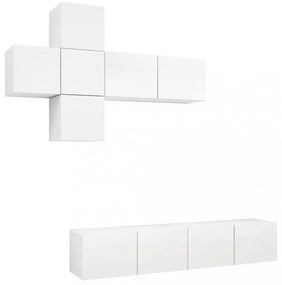 vidaXL 7 részes fehér szerelt fa TV-szekrényszett