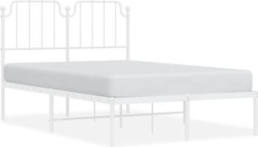 vidaXL fehér fém ágykeret fejtámlával 120 x 200 cm