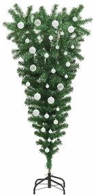 Felfordított Műfenyő Előre Bekapcsolt Karácsonyfával és Gömbökkel