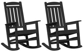 kertihintaszék 2 db Fekete 70x92x107.5 cm HDPE