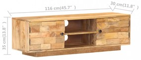 tömör mangófa TV-szekrény 116 x 30 x 35 cm