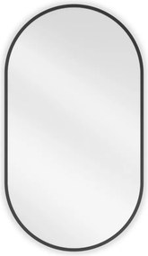 Mexen Loft 80 x 45 cm-es ovális fürdőszobai tükör, fekete keret - 9851-080-045-000-70