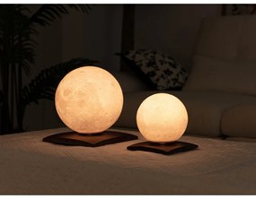 Sötétbarna diófa LED asztali lámpa (magasság 13 cm) Smart LunaSpin – Gingko