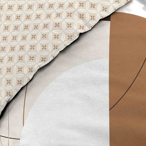 Fehér-bézs kétszemélyes-hosszabbított pamut ágyneműhuzat 240x220 cm Natacha – douceur d'intérieur