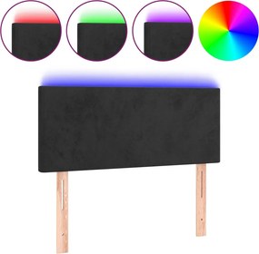 vidaXL fekete bársony LED-es fejtámla 80 x 5 x 78/88 cm