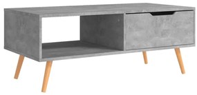 Betonszürke szerelt fa dohányzóasztal 100 x 49,5 x 43 cm