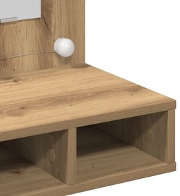 Piperebútor Tükrökkel Művészi tölgy MDF, Üveg 60 x 31.5 x 62 cm