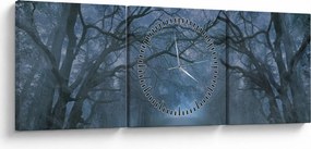 Egy erdő képe a ködben (órával) (90x30 cm)