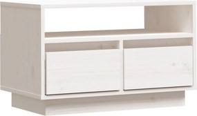 vidaXL fehér tömör fenyőfa TV-szekrény 60x35x37 cm