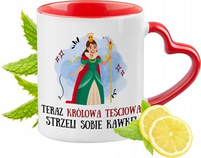 Anyósnak Piros Bögre Szív Alakú Füllel Ajándék