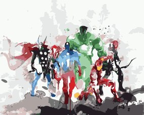 Festés számok szerint kép kerettel "Avengers 2" 40x50 cm