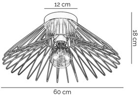 ONLI - Mennyezeti lámpa DUCCIO 1xE27/22W/230V átm. 60 cm fekete