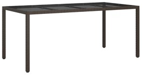 Kerti Étkezőasztal Barna 190x90x75 cm Poli Rattan