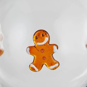 HANG ON üveg karácsonyfadísz Ø 8 cm, mézeskalács figura